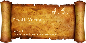 Aradi Verner névjegykártya